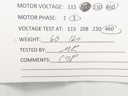 Ingersoll Rand 7VF 182TTFR4030BPL TFR AC Motor 3Hp 1760rpm 230/460V 3PH 182T