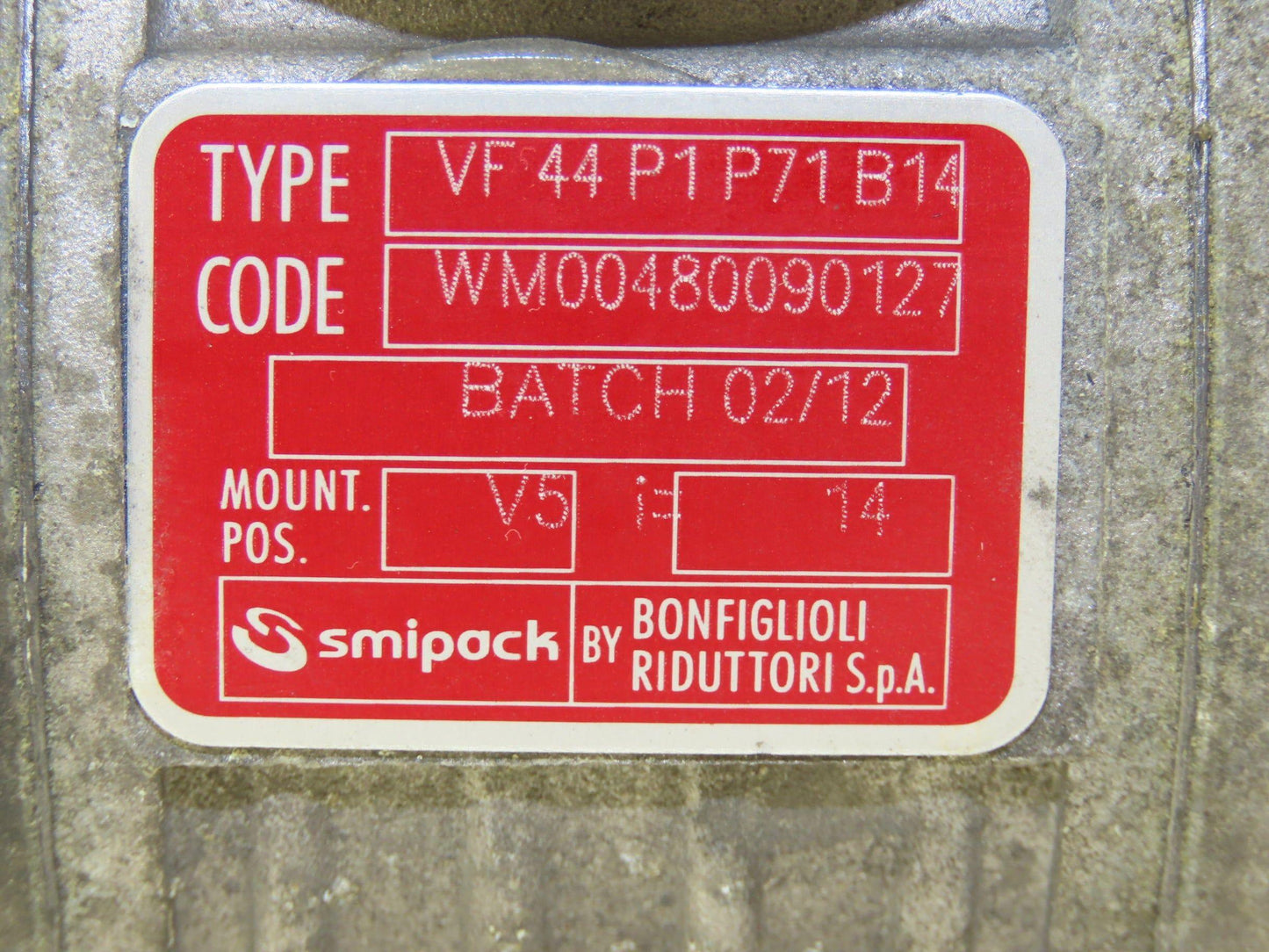 Bonfiglioli BN71B4 Gearmotor .45kw 230/480V 14:1 Ratio Hollow Shaft VF44P1P71B14