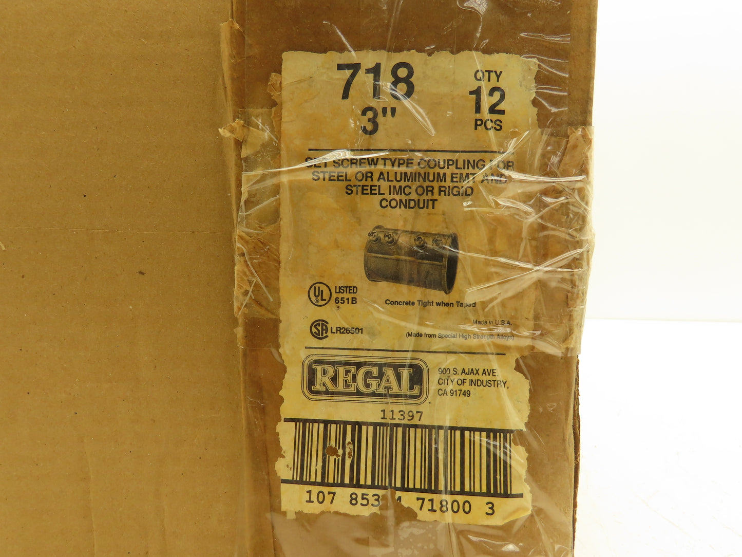 Regal 718 Coupling Conduit Connector 3" EMT Screw Set Lot of 12