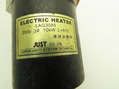 Just Co. LAG3085 Electric Heater Element 200V 10Kw 3PH 570mm Stainless