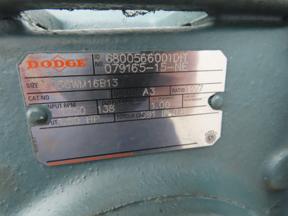 Dodge 056WM16B15 Worm Gearbox 12.7:1 Reducer 1.5Hp 138 rpm