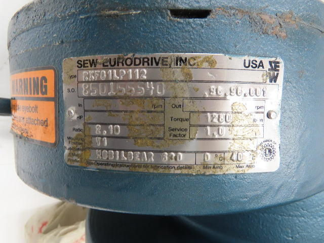 Sew Eurodrive RXF81LP112 Helical Ratio Multiplier 2.1:1 Reducer