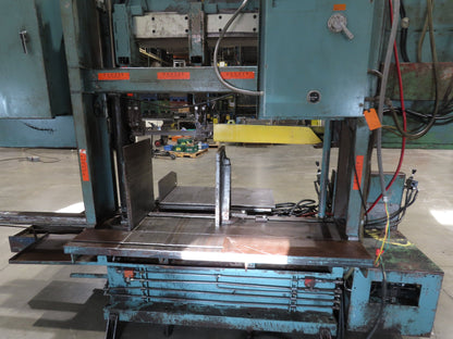 WF Wells B-52-2 Horizontal Steel Bandsaw 22"x 40" Twin Post 10HP 3PH 460V