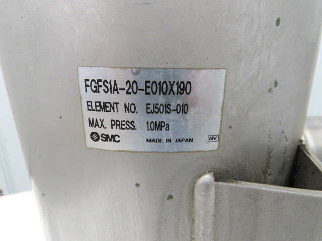 SMC FGFS1A-20-E010X190 Hydraulic Bag Filter Stainless Basket Strainer 190x440L