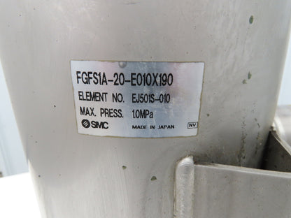 SMC FGFS1A-20-E010X190 Hydraulic Bag Filter Stainless Basket Strainer 190x440L