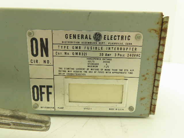 General Electric QMR321|QMR321-L Fusible Interrupter 30A 3Pole