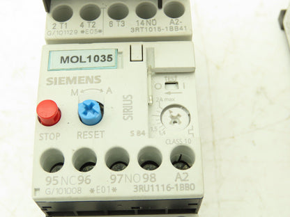 Siemens 3RU1116-1BB0 Motor Starter Contactor Relay 24V Coil 5Hp 600V Lot of 2