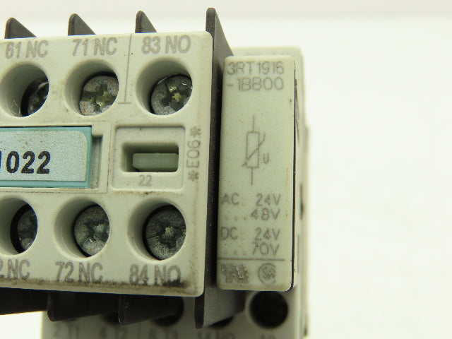 Siemens 3RU1116-1AB0 Motor Starter Contactor Relay 24V Coil 5Hp 600V Lot of 3