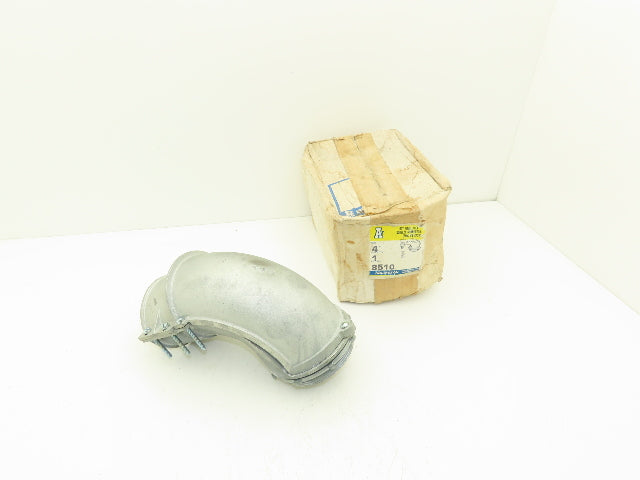 Arlington 8510 Metallic Flex Squeeze Connector 4" 90° Elbow Zinc Die Cast