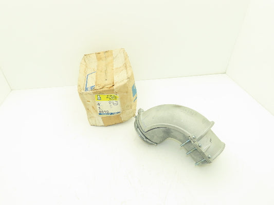 Arlington 8510 Metallic Flex Squeeze Connector 4" 90° Elbow Zinc Die Cast