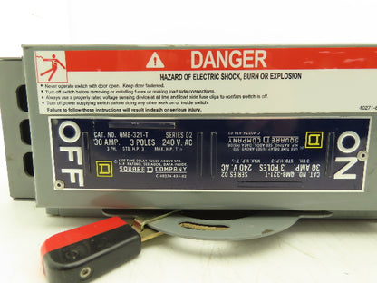 Square D QMB-321-T Safety Disconnect Load Switch 240V AC 10Hp/DC 15Hp 30A 3 Pole