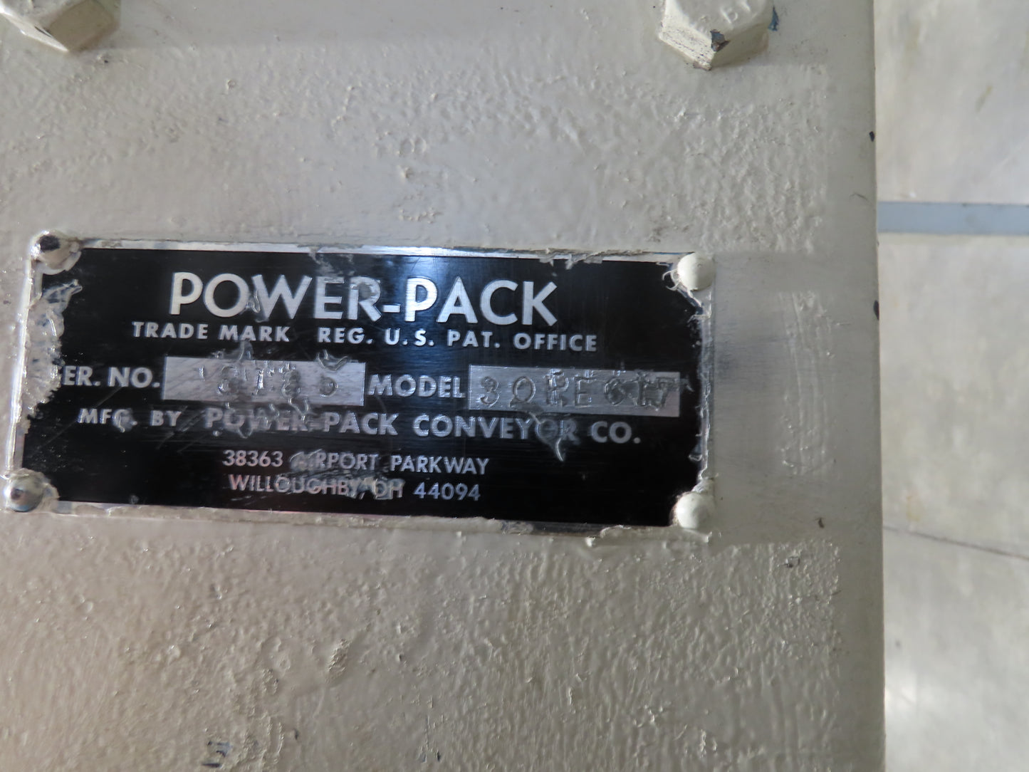 Power-Pack 34"x 19' 9" Conveyor 30"Belt 460V Variable Speed Powered Roller Drive