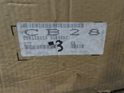 Facet CB28 Coalescer Separator Pneumatic Air Filter 6 x 28" Lot of 3