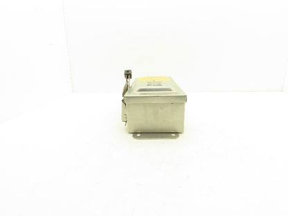 Square D H221DS Safety Disconnect Load Switch 240VAC 30A 2 Pole Stainless Steel
