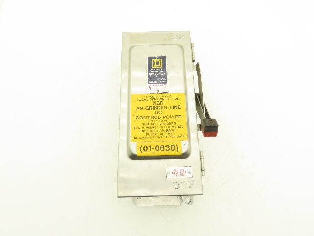 Square D H221DS Safety Disconnect Load Switch 240VAC 30A 2 Pole Stainless Steel