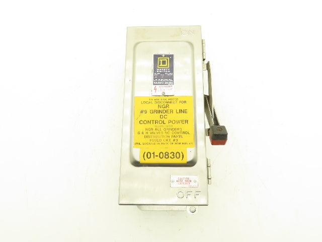 Square D H221DS Safety Disconnect Load Switch 240VAC 30A 2 Pole Stainless Steel