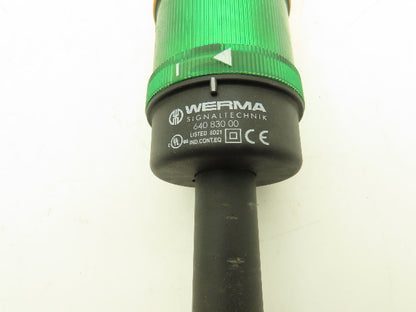Werma 640 830 00 Signal Light Stack Tower Red Orange Green W/Alarm 24V AC/DC