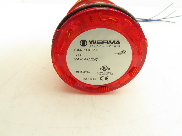 Werma 640 830 00 Signal Light Stack Tower Red Orange Green W/Alarm 24V AC/DC