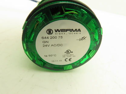 Werma 640 830 00 Signal Light Stack Tower Red Orange Green W/Alarm 24V AC/DC