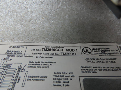 GE TM-2010 PowerMark Gold 100Amp Load Center 20 Circuit Indoor Main Breaker