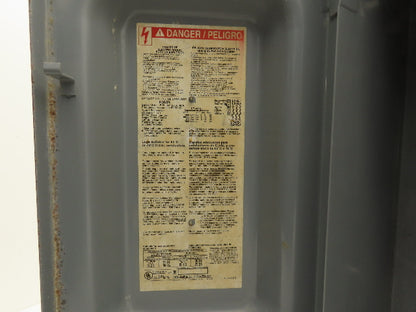 Square D H362N Fused Safety Disconnect Switch 60A 600VAC 600VDC 3 Pole