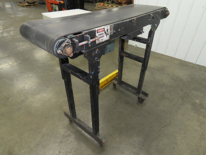 Hytrol 16"x 55" Slider Bed Conveyor on Casters 14.5" Belt 1/2Hp 90VDC End Drive