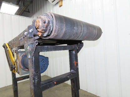 Hytrol 16"x 55" Slider Bed Conveyor on Casters 14.5" Belt 1/2Hp 90VDC End Drive