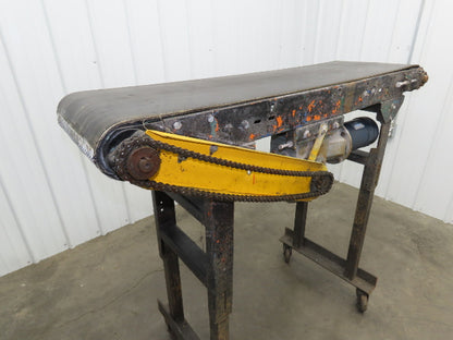 Hytrol 16"x 55" Slider Bed Conveyor on Casters 14.5" Belt 1/2Hp 90VDC End Drive