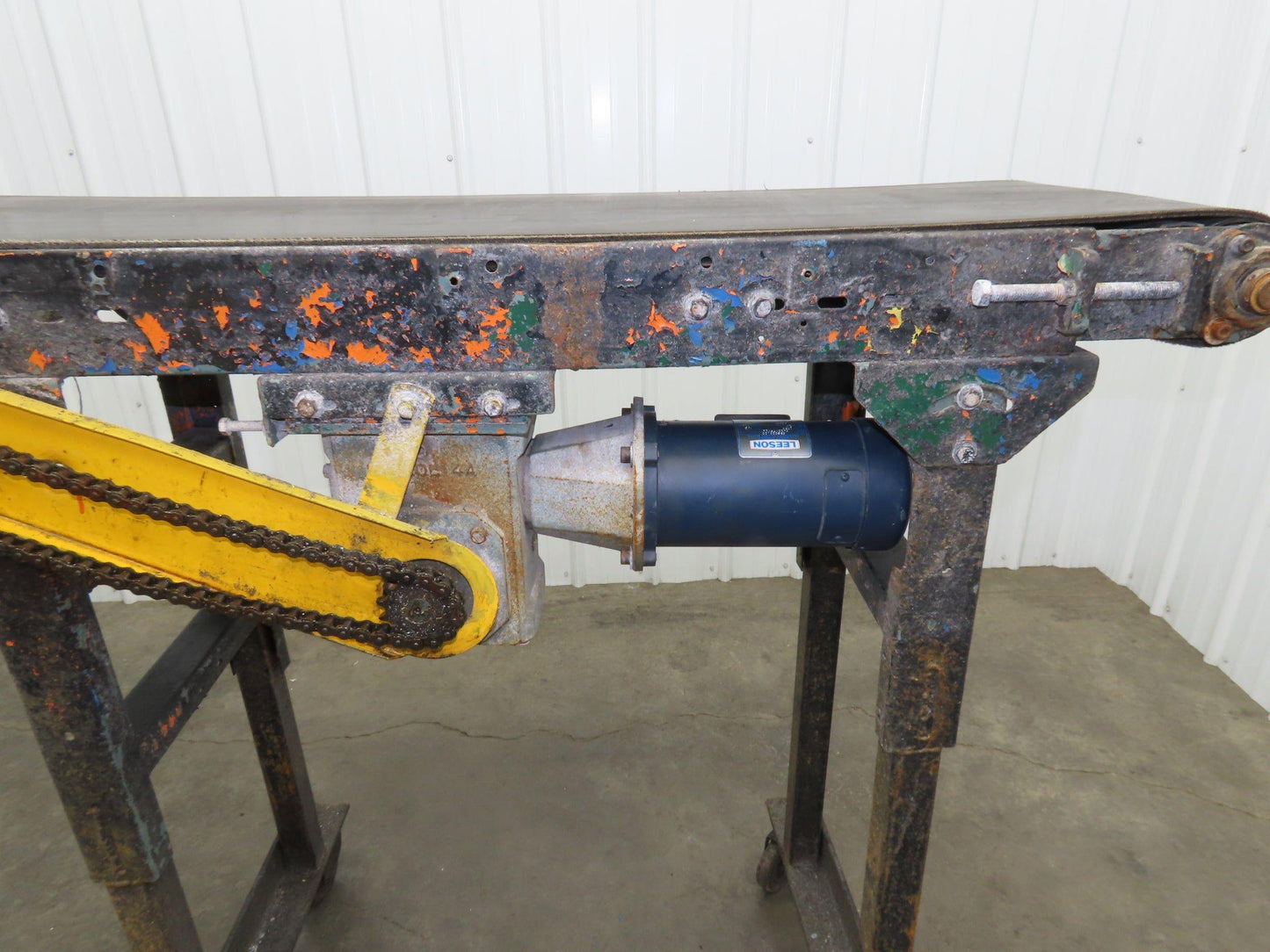 Hytrol 16"x 55" Slider Bed Conveyor on Casters 14.5" Belt 1/2Hp 90VDC End Drive