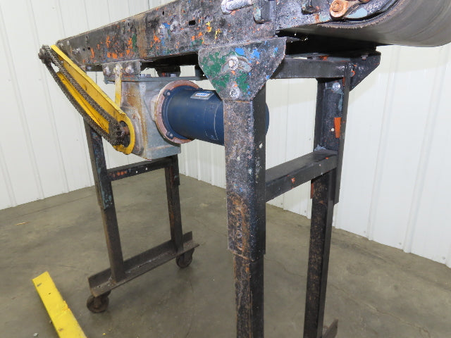 Hytrol 16"x 55" Slider Bed Conveyor on Casters 14.5" Belt 1/2Hp 90VDC End Drive