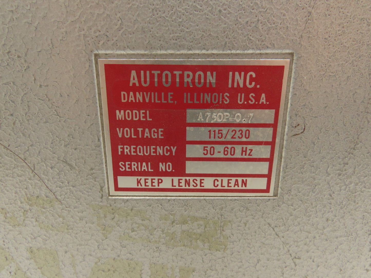 Autotron A750P-0.7 Timing Control