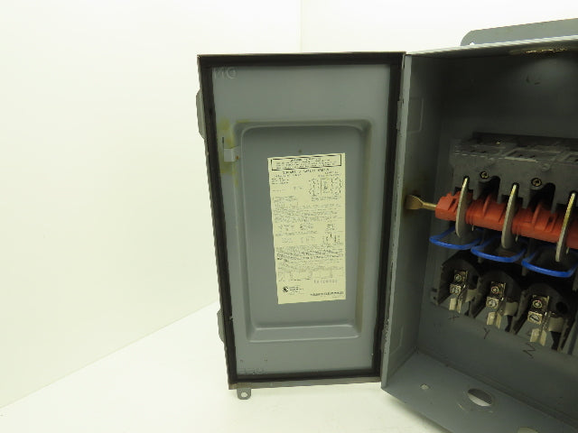 Square D H323A Safety Disconnect Load Switch 100A 240V AC 15Hp 3 Pole