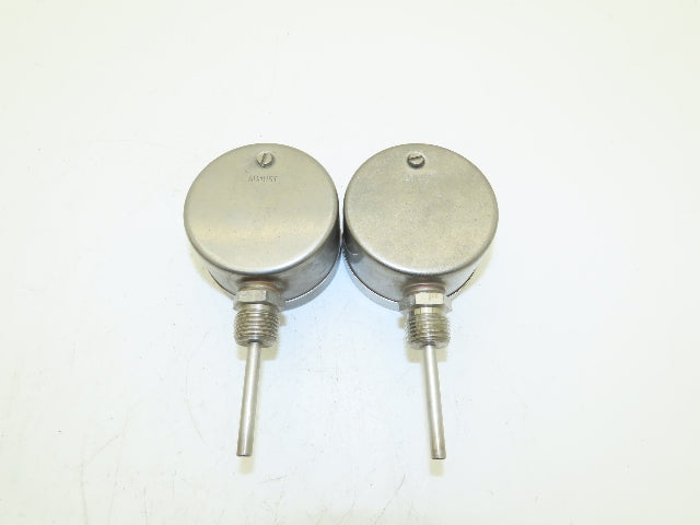 Weksler Instruments BM2-23 Thermometer 0-200°F 3" Dial Guage 1/2" NPT Lot of 2