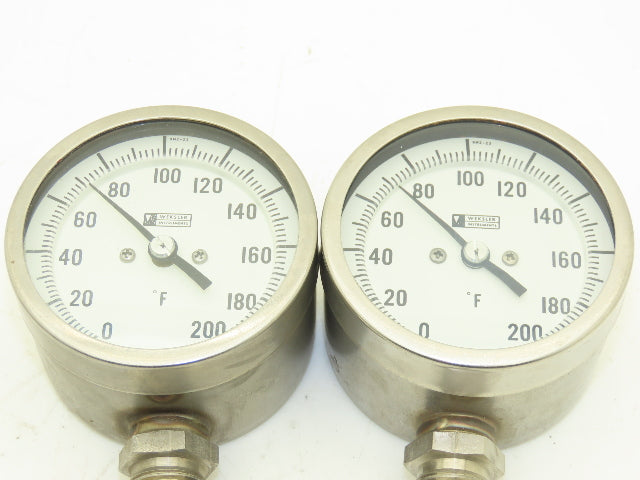 Weksler Instruments BM2-23 Thermometer 0-200°F 3" Dial Guage 1/2" NPT Lot of 2