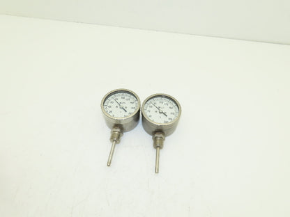 Weksler Instruments BM2-23 Thermometer 0-200°F 3" Dial Guage 1/2" NPT Lot of 2