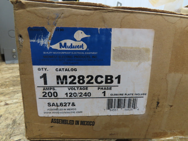 Midwest M282CB1 200 AMP Meter Center w/Main Breaker 120/240V NEMA 3R Rainproof