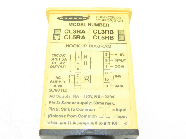 Banner CL5RA Maxi-Amp Logic Relay Module I/O 110/220V 4VA