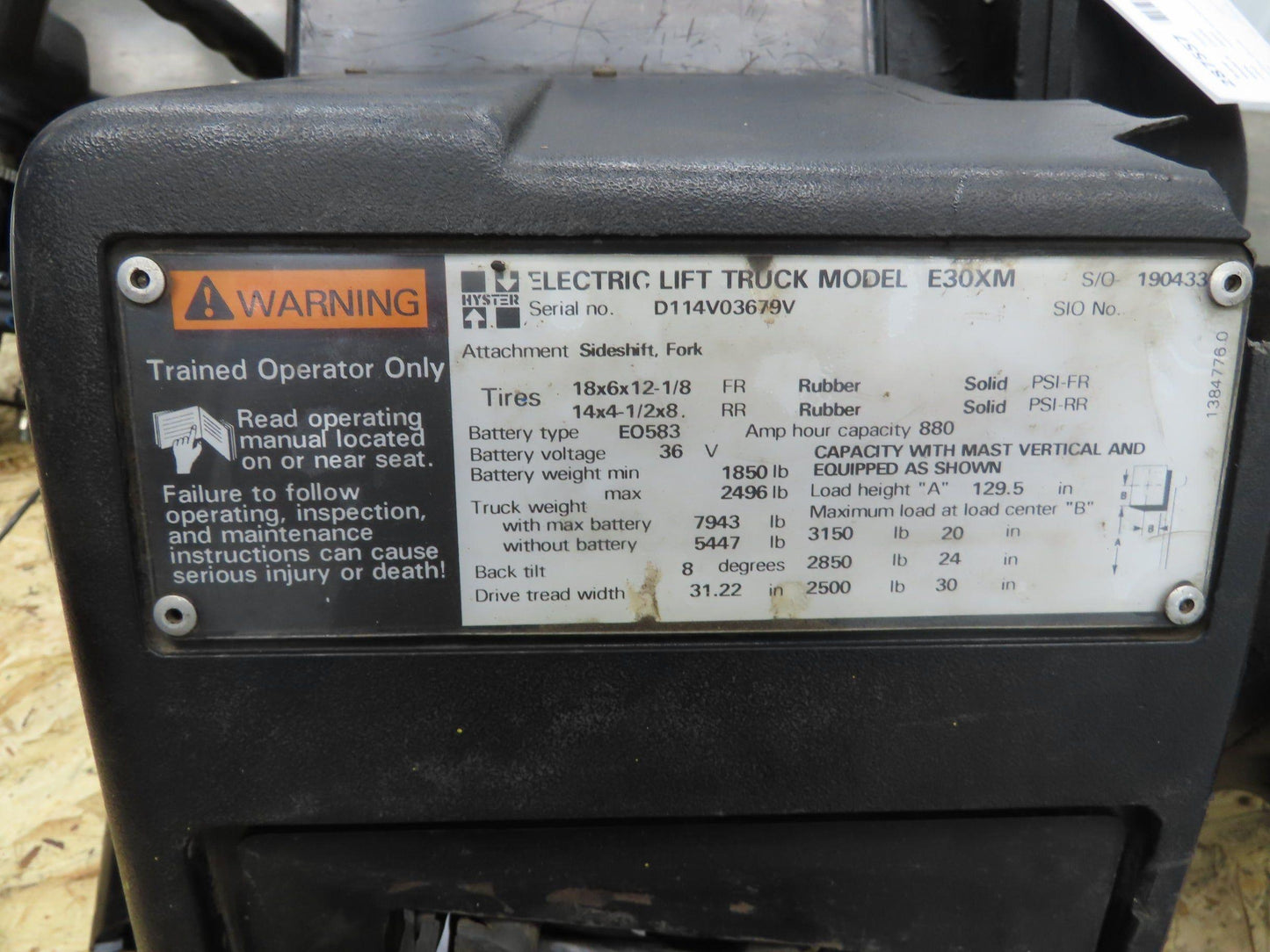 Hyster E30XM Steering Assembly Tie Rod Hydraulic