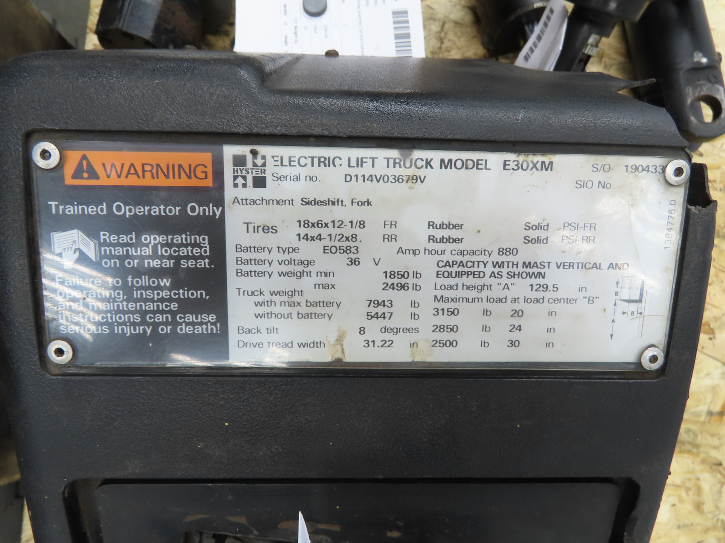 Hyster E30XM Forklift Dual-Wheel Front Drive Axle Assembly 5-Lug