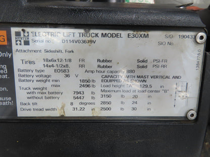 Hyster E30XM Forklift Steering Column Bracket Adjustable