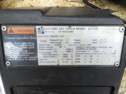 Hyster E30XM Forklift Steering Wheel With Sensors Knob Forward Reverse Toggle