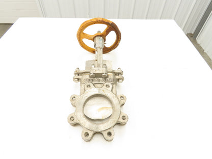 A-C Valve 76-4 304 Stainless 4" Knife Gate Valve Rising Stem Metal Seat