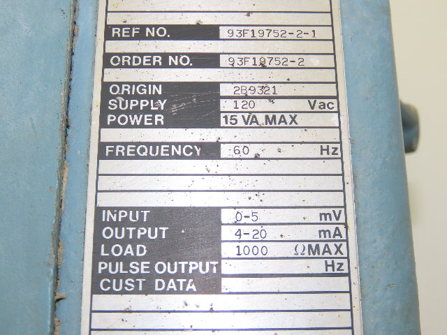 Foxboro Magnetic Flow Transmitter 120VAC 0-5mV Input 4-20mA Output 1000O Max