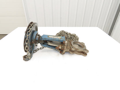 DeZurik 825 3" Stainless Knife Gate Valve with Pull Chain Wheel Actuator