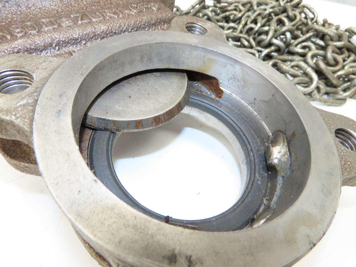 DeZurik 825 3" Stainless Knife Gate Valve with Pull Chain Wheel Actuator