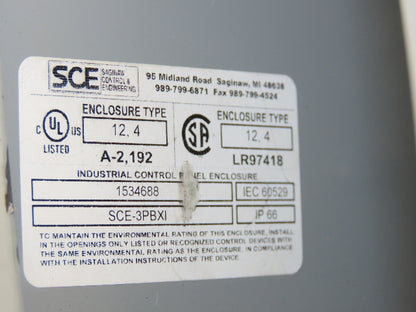 SCE-3PBXI Pushbutton Control Station Enclosure Start/Stop/E-Stop 3-Button Box
