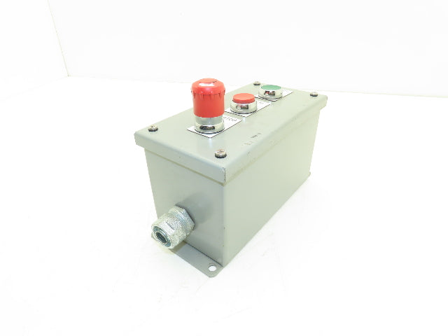 SCE-3PBXI Pushbutton Control Station Enclosure Start/Stop/E-Stop 3-Button Box