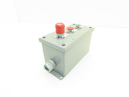 SCE-3PBXI Pushbutton Control Station Enclosure Start/Stop/E-Stop 3-Button Box