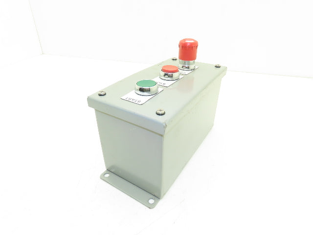 SCE-3PBXI Pushbutton Control Station Enclosure Start/Stop/E-Stop 3-Button Box