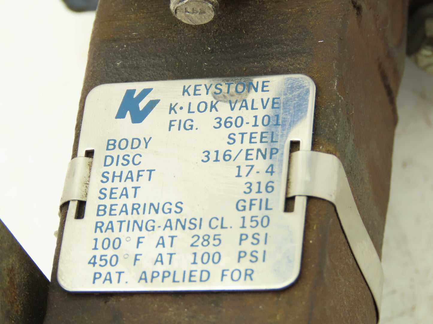 Keystone 360-101 K-Lok 3" Wafer Butterfly Valve Manual Worm Gear Actuator